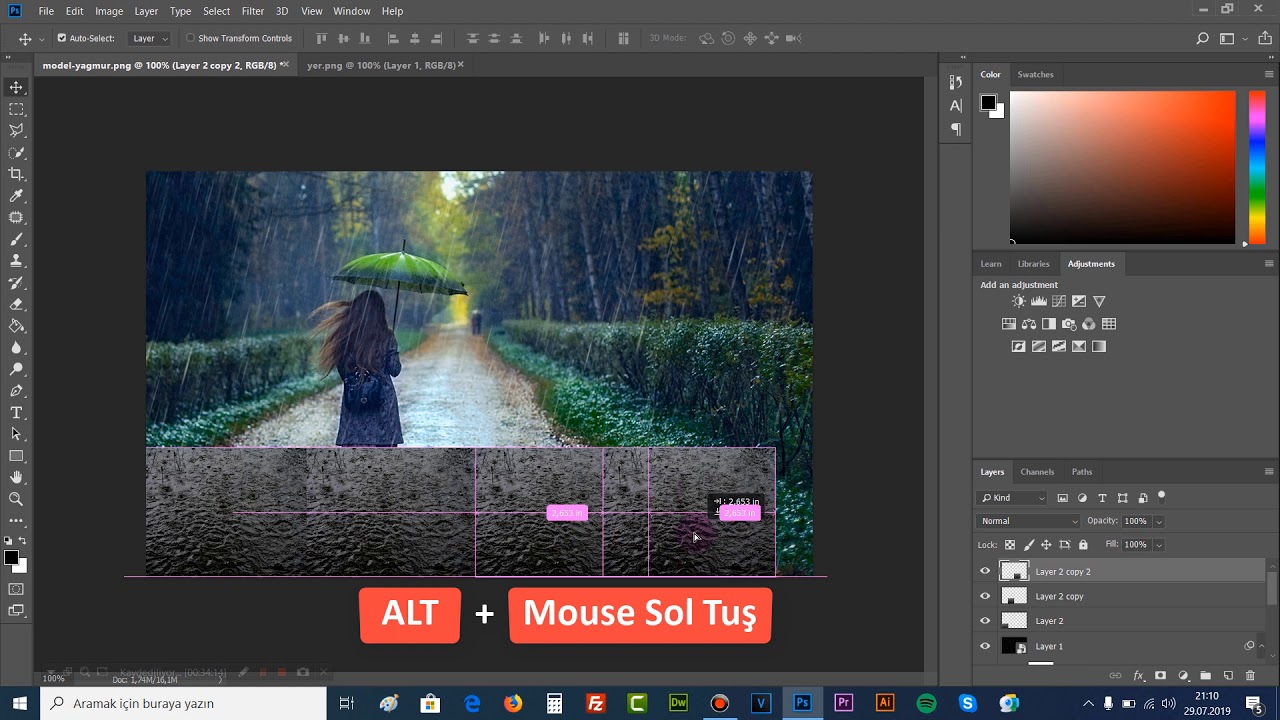 DERS : 19 - Photoshop CC' de Yağmur Efekti