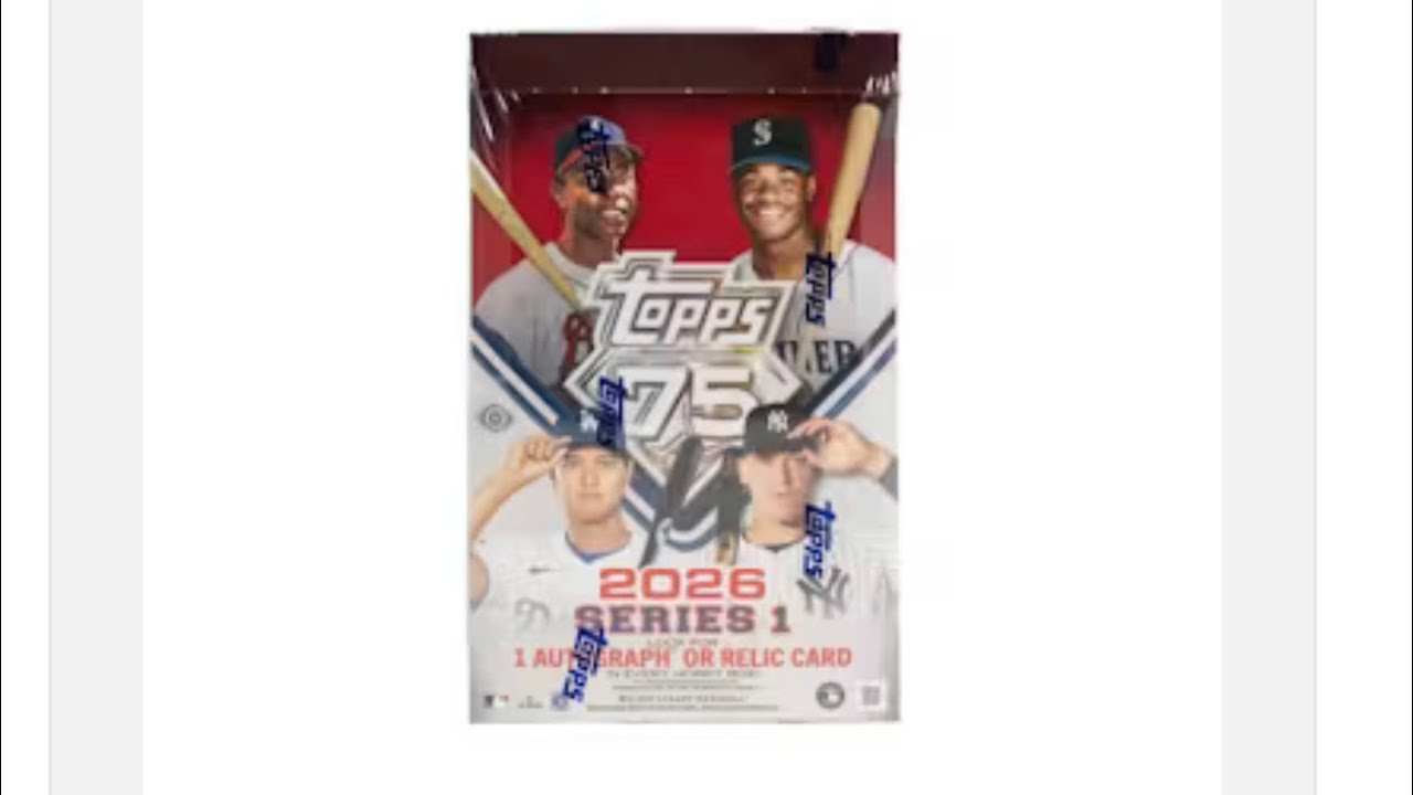 2026 Topps Series 1 Hobby Box. 🔥Rookie numbered auto /299! Plus a relic and Team Logo Card! 🔥🔥