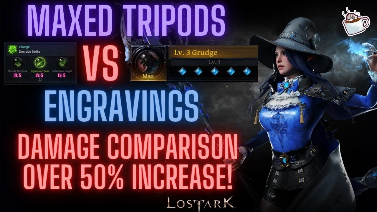 Lost Ark Maxed Tripods VS Engravings ~DAMAGE COMPARISON, GET YOUR TRIPODS MAXED!~