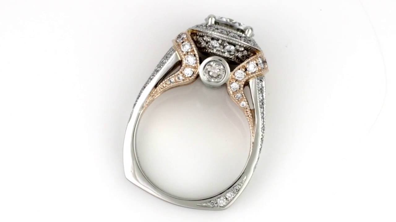 Handmade Platinum and 14k Rose Gold Ring