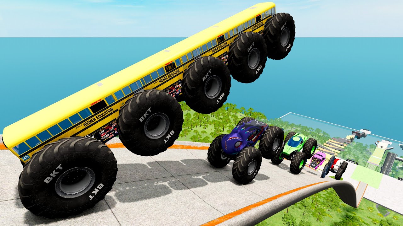 BMNG FreeDom - Epic High Speed Monster Trucks Jumps Stunts And Crashes #060 - BeamNG Drive