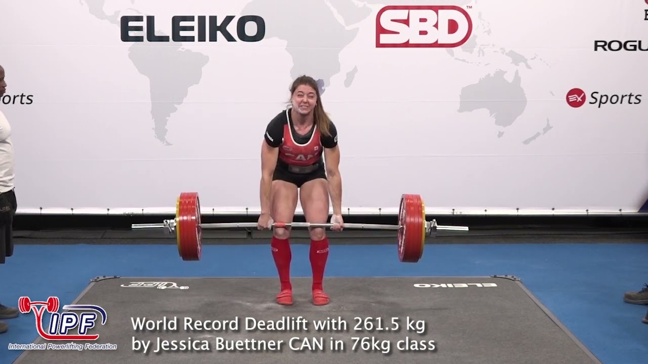 World Record Deadlift with 261.5 kg by Jessica Buettner CAN in 76kg class