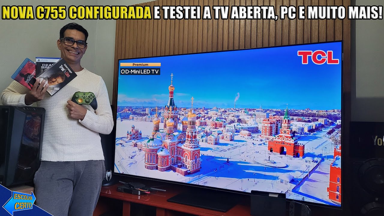 QUE QUALIDADE! TCL C755 TESTE TV ABERTA, PC E CALIBRAÇÃO IMAGEM