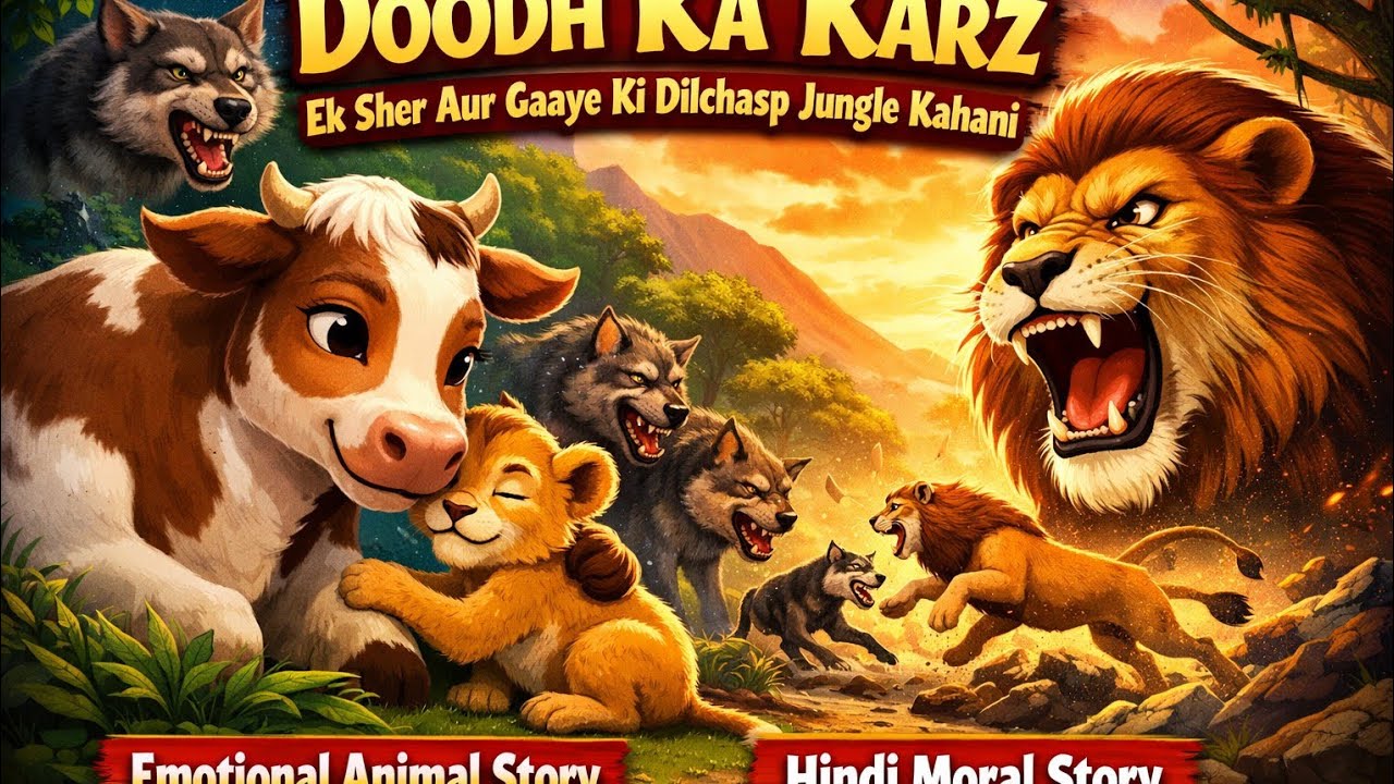 Doodh Ka Karz | Ek Sher Aur Gaaye Ki Dilchasp Jungle Kahani | Emotional Animal Story