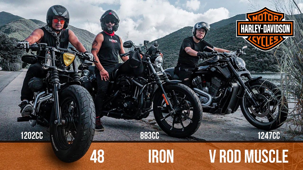 Harley Davidson V Rod, 48, Iron 883 Ride and Sound at Tai Tam Reservoir Hong Kong