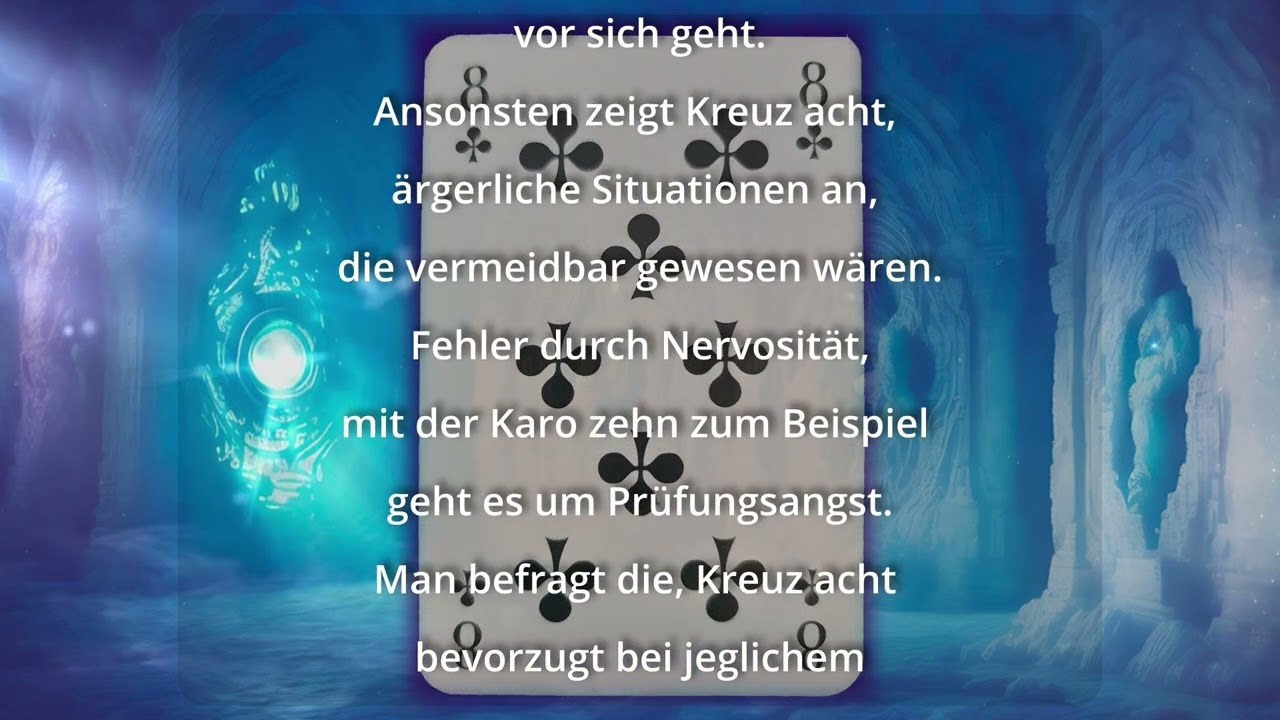 Kartenlegenlernen mit den Skatkarten Kreuz acht 1/16