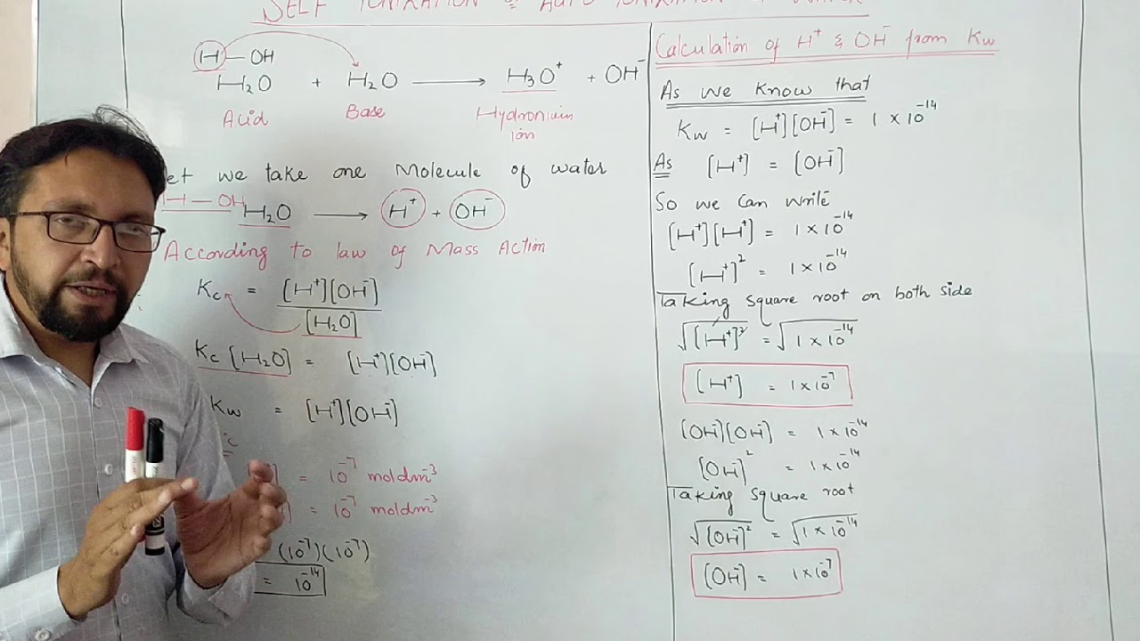 Chemistry 10th, self ionization constant of water