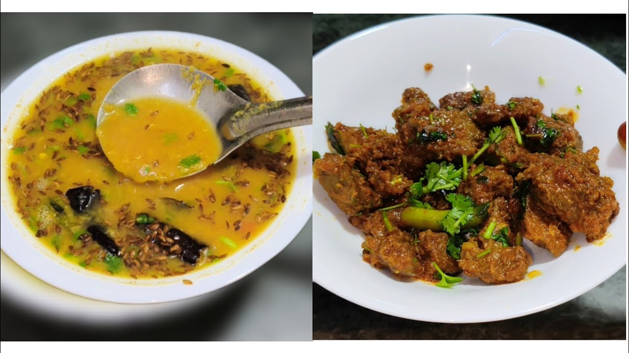 World Famous Hyderabadi Masoor Ki Khatti Dal Aur Kadak Tala Hua Gosht Recipes