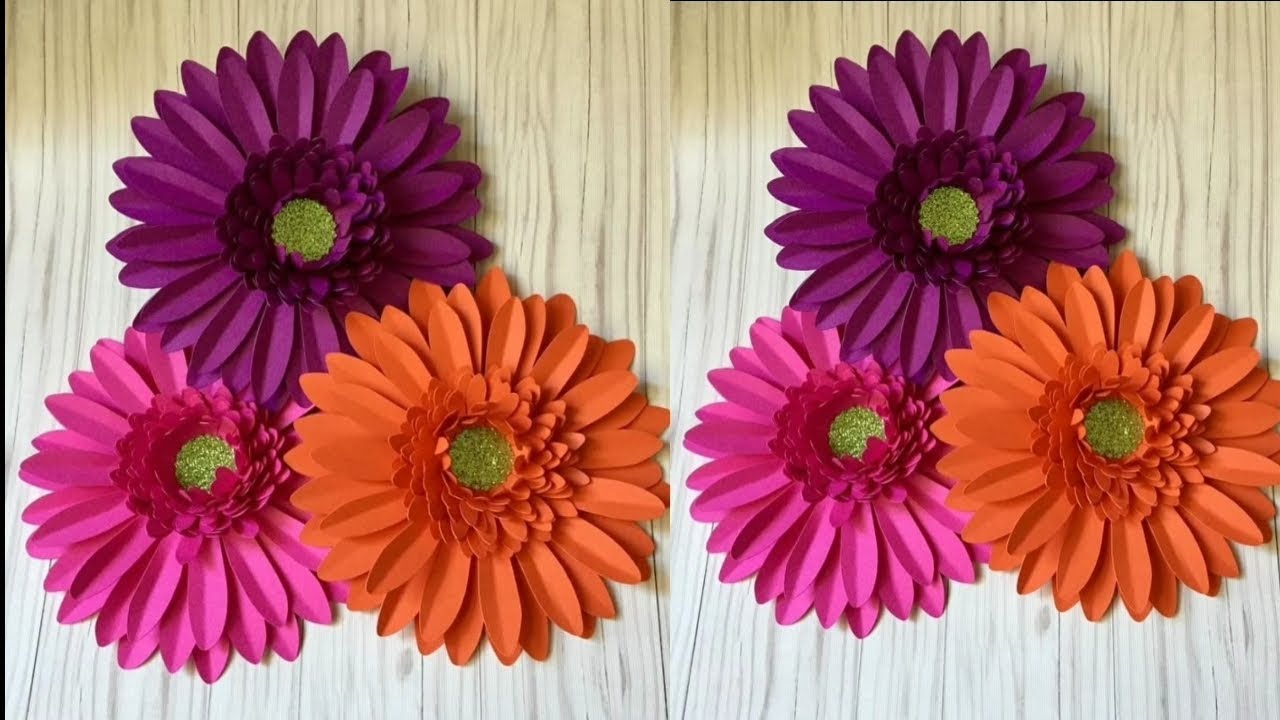Beautiful craft flower simple design home decoration wall hanging paper flowers 