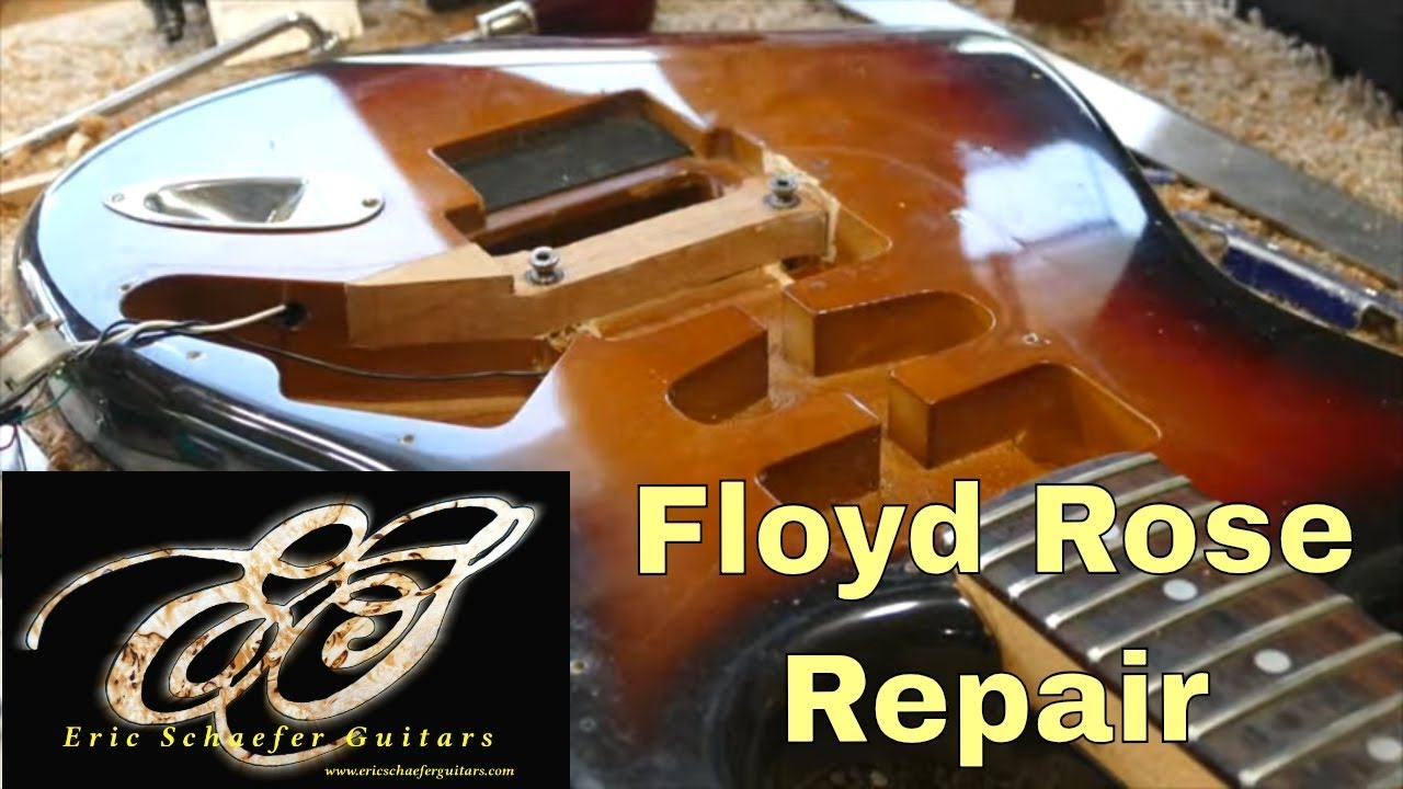 Wood patch repair for a Floyd Rose bridge
