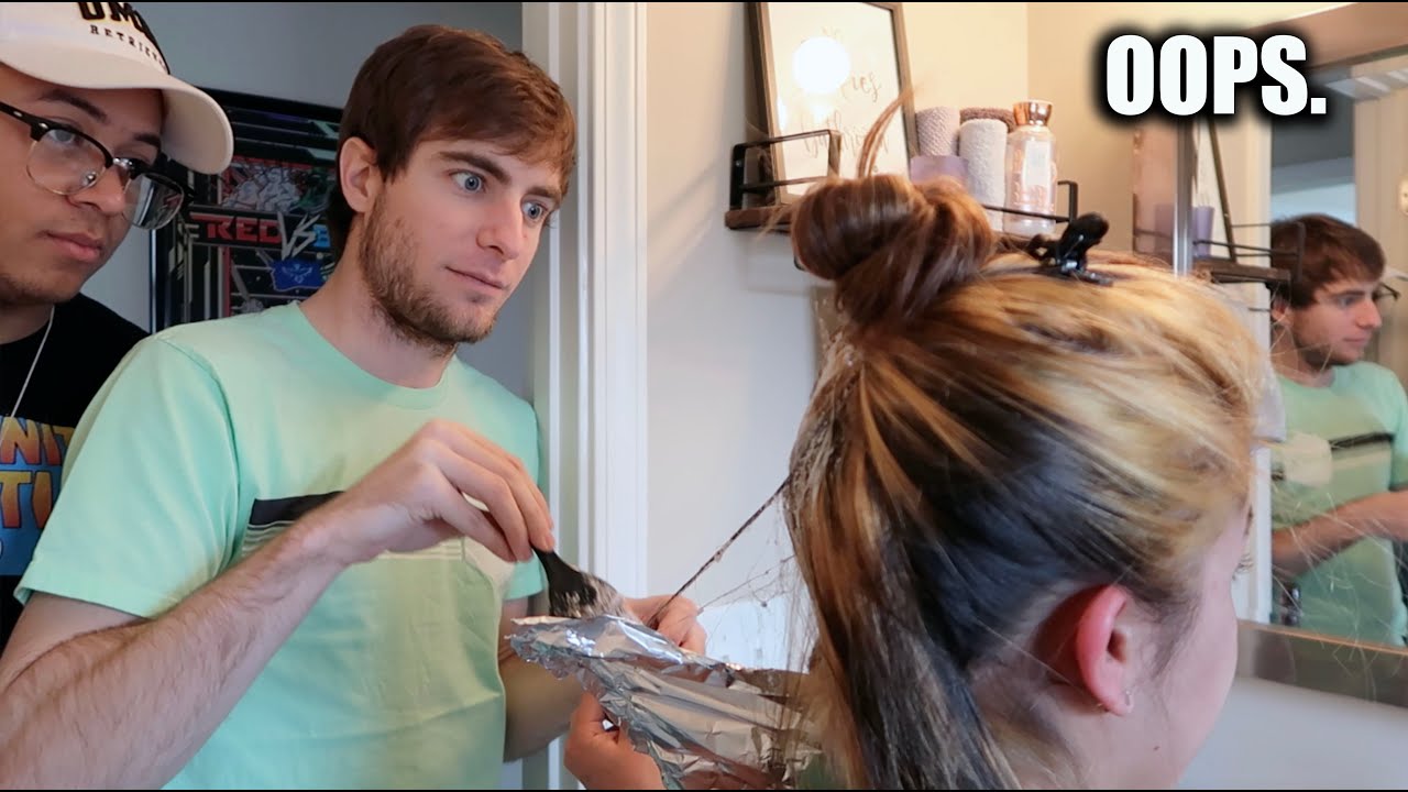 I COMPLETELY SCREWED UP My Girlfriend's Hair (HAIR DYE FAIL)