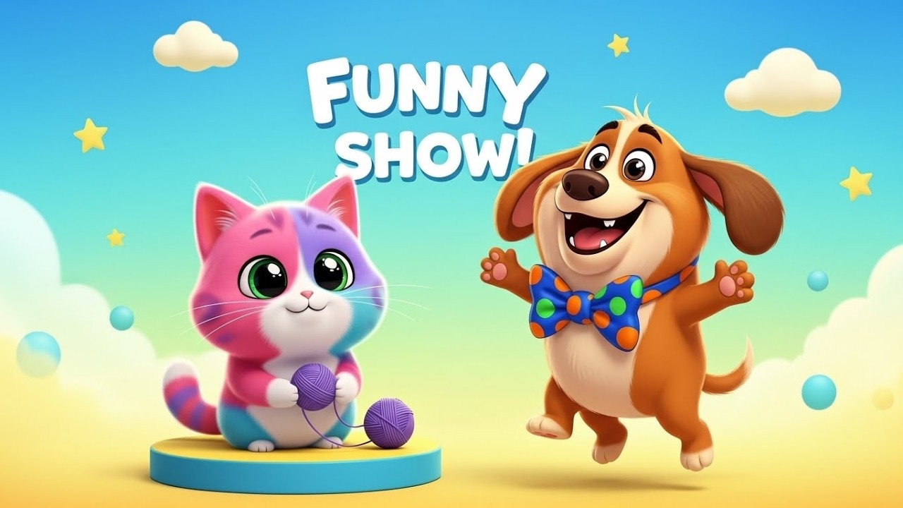 Cat & Dog Funny Show 🎪 | Super Cute Kids Song | Laugh, Clap & Play!