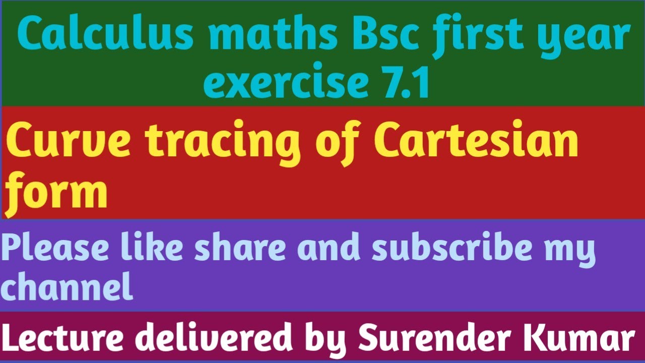 DSSSB TGT Maths curve tracing exercise 7.1 bsc first year calculus maths