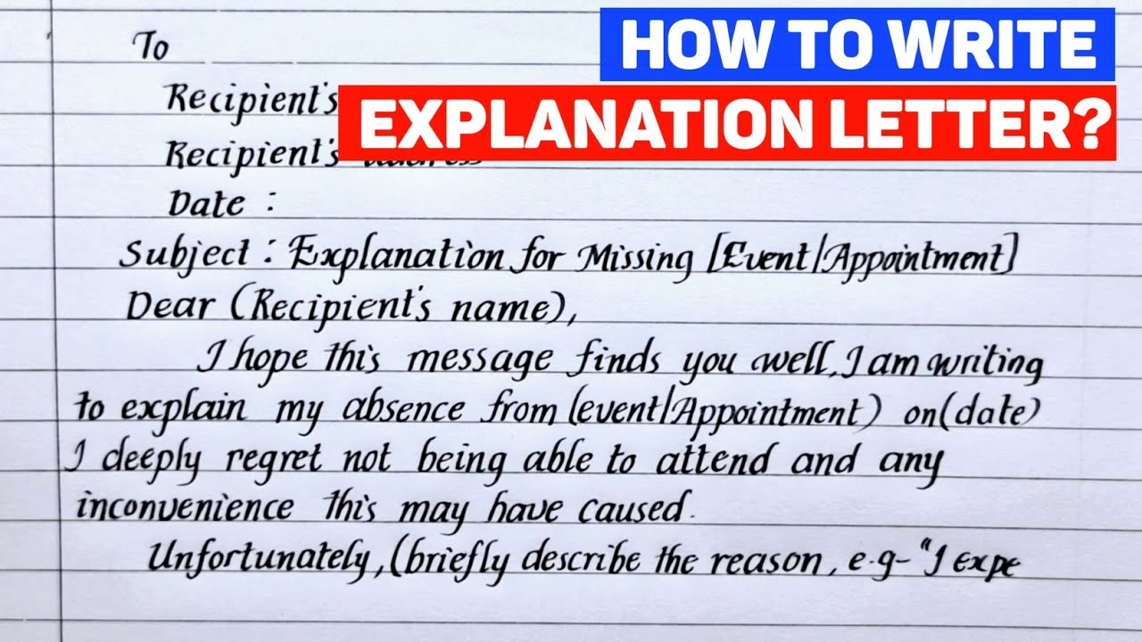 How to Write Explanation Letter? || Explanation For Missing Appointment || Explanation Letter Sample