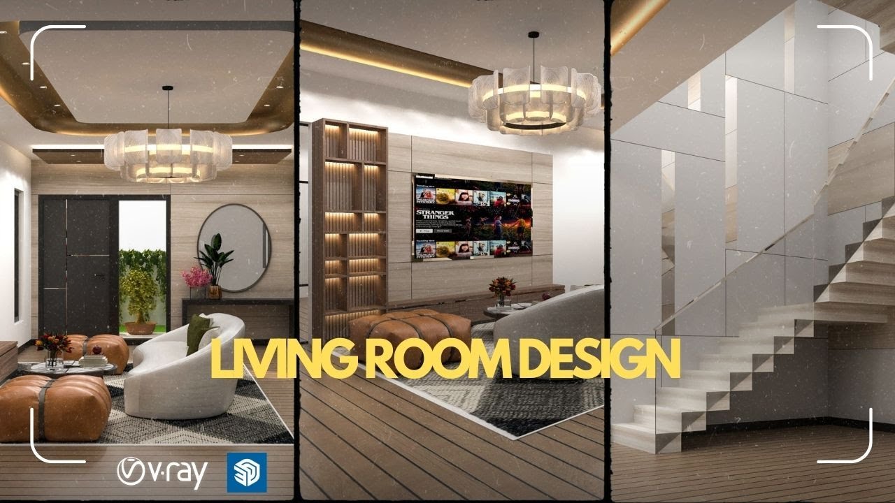 Living Area Design Part-2 | Sketchup Tutorial | V-Ray 6 Sketchup