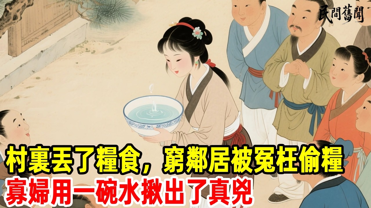 村裏丟了糧食，窮鄰居被冤枉偷糧，寡婦用一碗水揪出了真兇...#民間舊聞#民間故事 #懸疑 #原創 #故事分享
