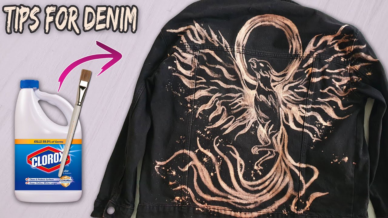 How to Paint Denim Jacket With Bleach ( affordable and cool customization!)