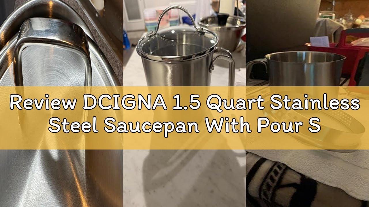 Review DCIGNA 1.5 Quart Stainless Steel Saucepan With Pour Spout, Saucepan With Lid, Mini Milk Pan W