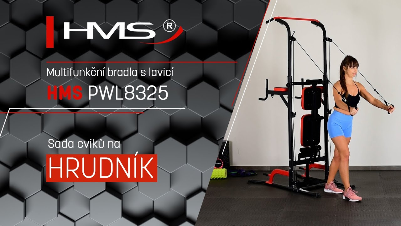 Multifunkčn&iacute; bradla s lavic&iacute; HMS PWL8325 - cviky na hrudn&iacute;k