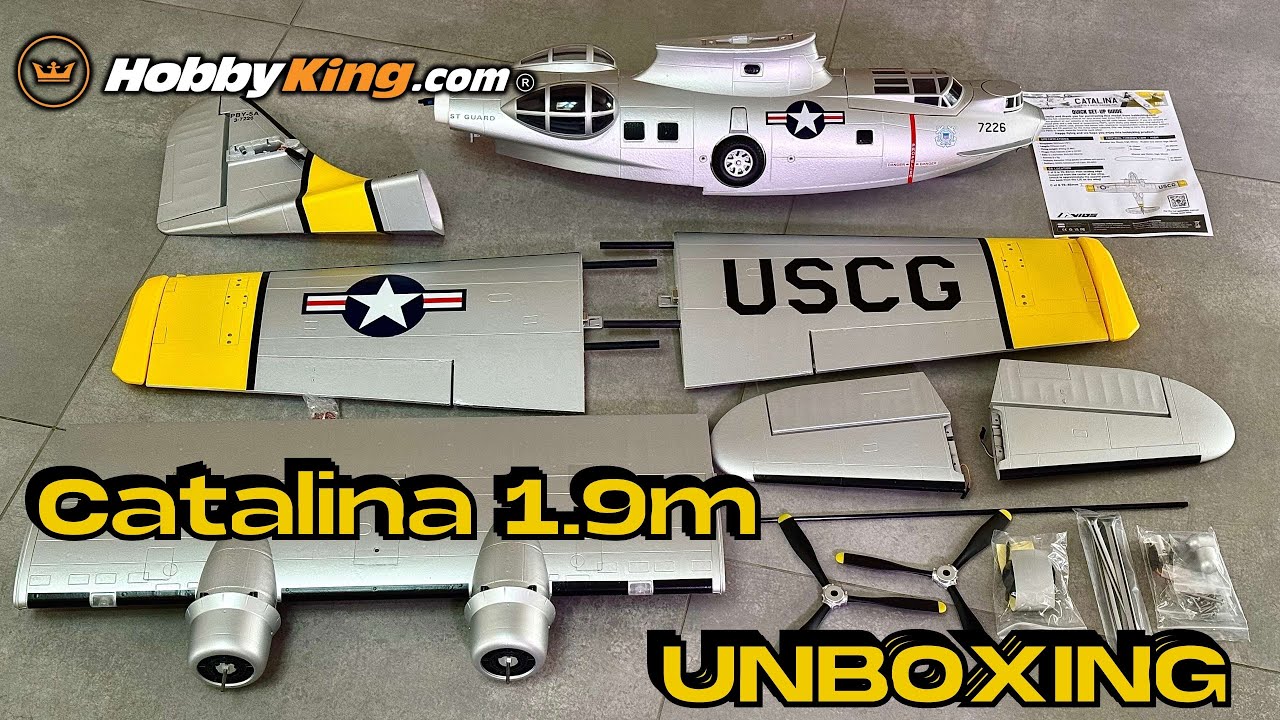 AVIOS (PNF) US Coast Guard PBY Catalina (Retractable Wing Floats) EPO 1900mm Seaplane • UNBOXING •