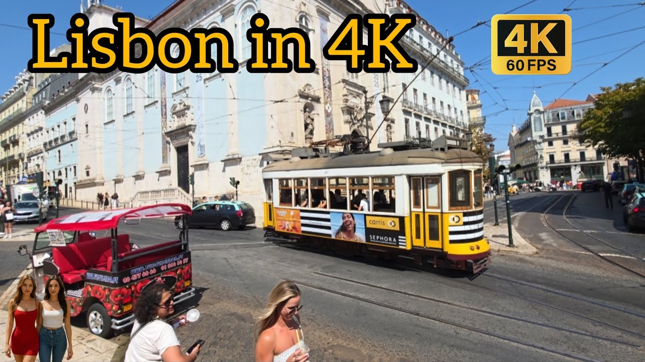 ✨ Lisbon Walking Tour 4K | Rossio to Baixa-Chiado | Portugal Travel Guide 🇵🇹