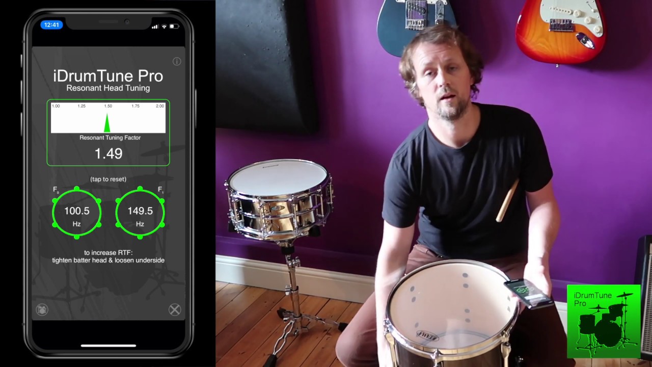 Resonant Drum Head Tuning with iDrumTune Pro, drum tuner app