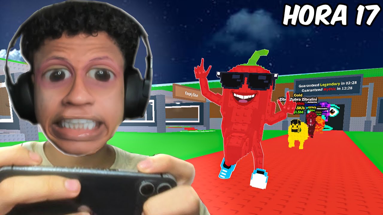 Passei 24 Horas Na Esteira Do Roube Um Brainrot Com Sorte M&aacute;xima!