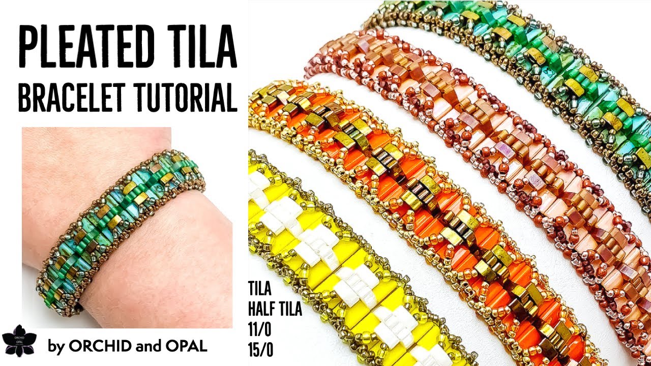 DIY Pleated Tila Beaded Bracelet Tutorial with Seed Beads