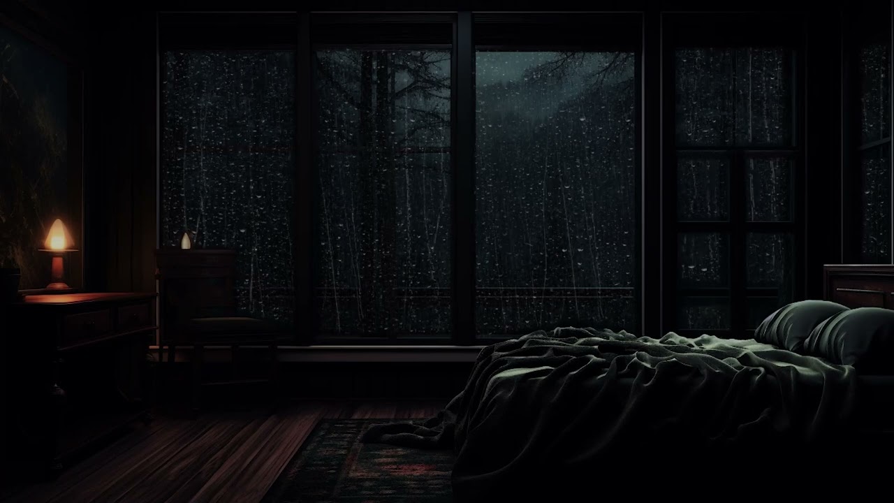 Dark Forest Rain at Midnight for Deep Sleep | Calming Nature Soundscape for Stress Relief