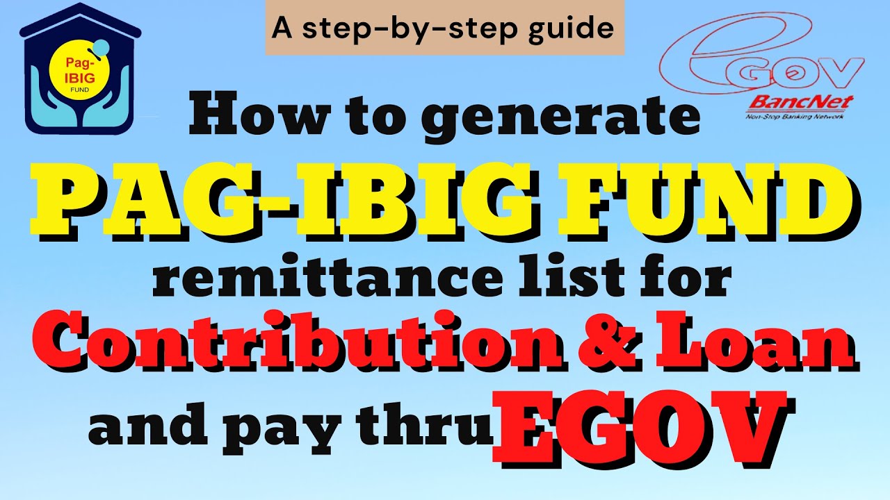 How to prepare PAG-IBIG FUND remittance for Contributions and Loans | EGov payment |Employer's guide