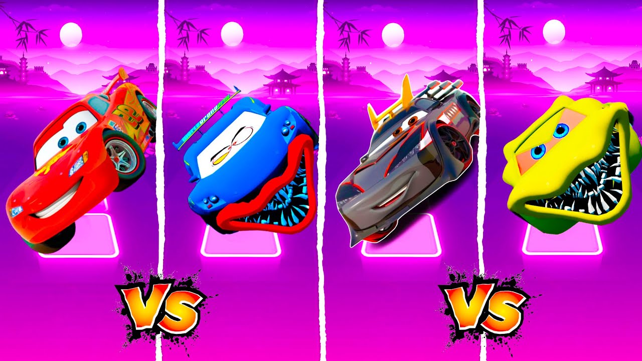 Samoch&oacute;d Zygzak McQueen kontra McQueen Eater w Tiles Hop EDMRush🎶