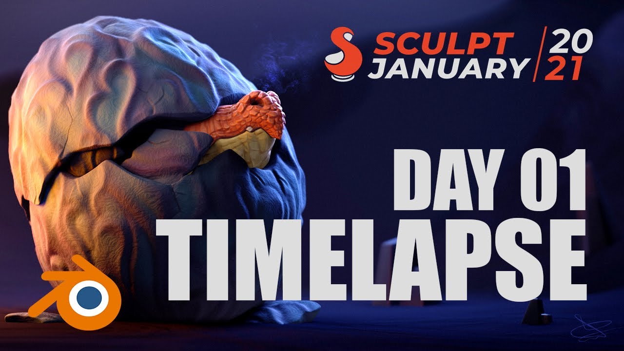 Sculptjanuary 2021 Timelapse Day 01 -  Dragon Egg