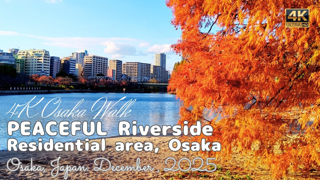 Peaceful Riverside Walk in Osaka 2025 | Miyakojima Ward 都島区散歩 4K
