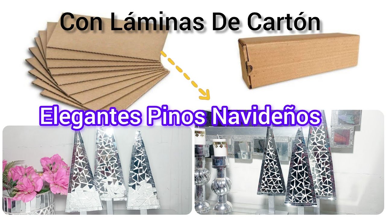 Con Una Lámina de Cartón Construimos Unos Lindos Pinos Navideños