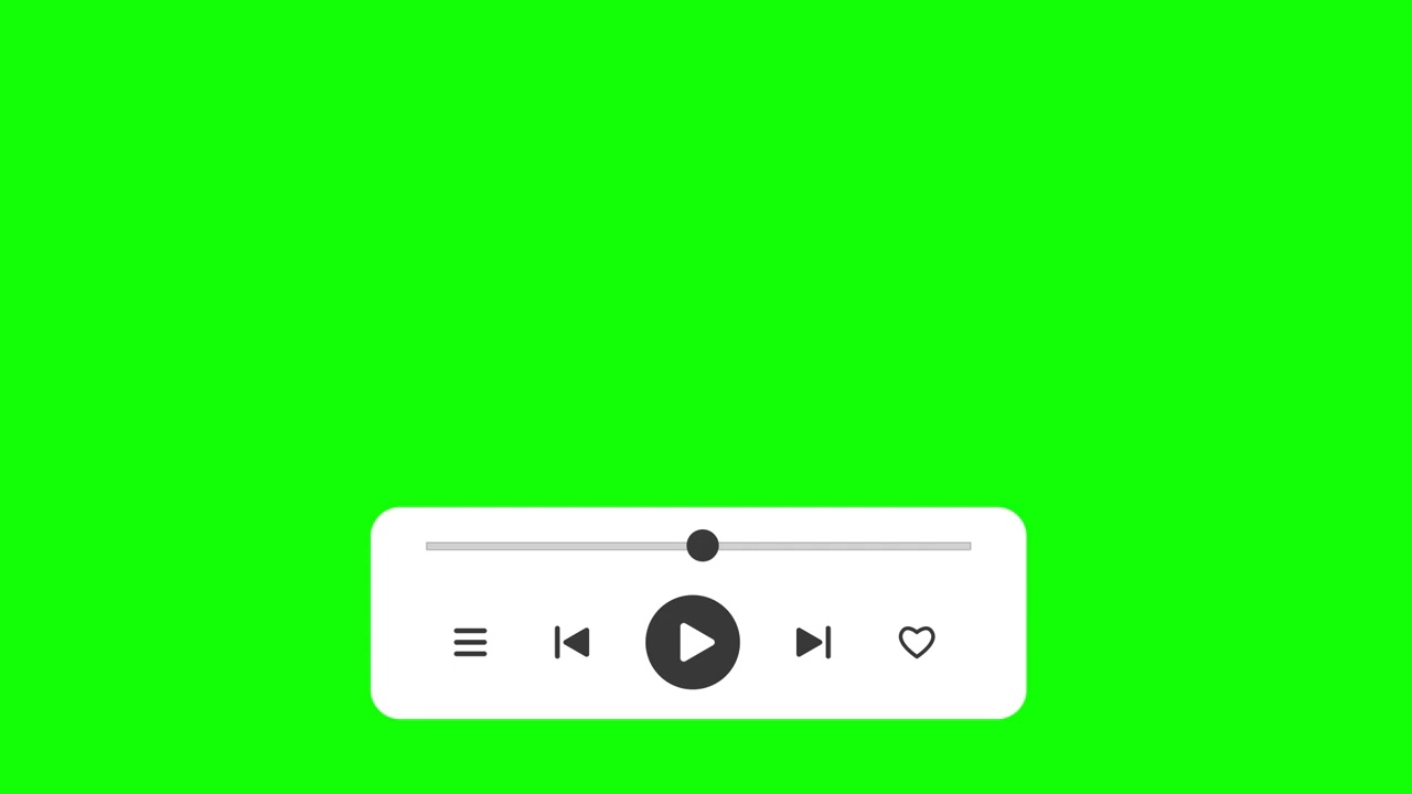 1 Minute Green screen audio white music player