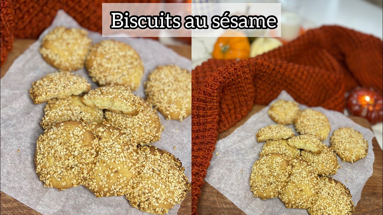 بسكويت بالجلجلان بنين عسل ❤️ biscuits au sésame fait maison