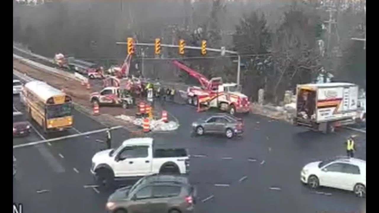 Video shows tractor-trailer overturned in Fairfax County