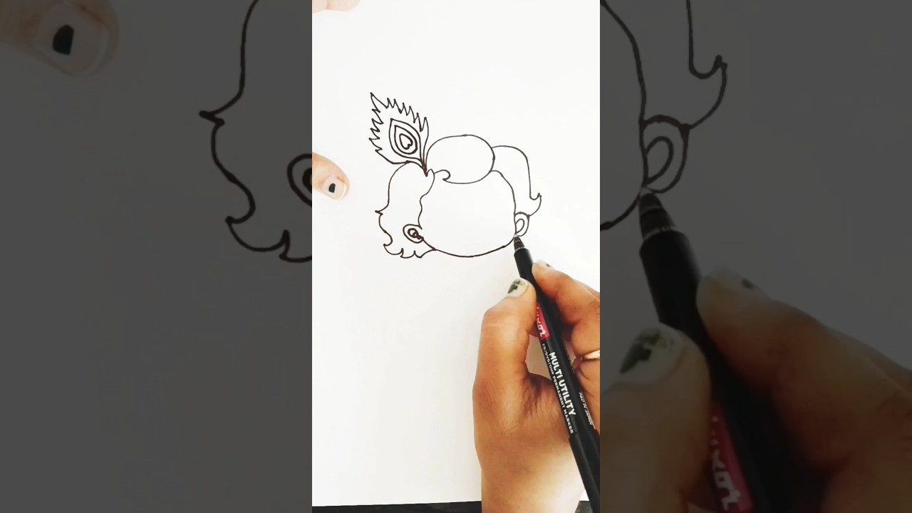Easy Krishna Drawing 🚀 | Simple Marker Pen Art ✨