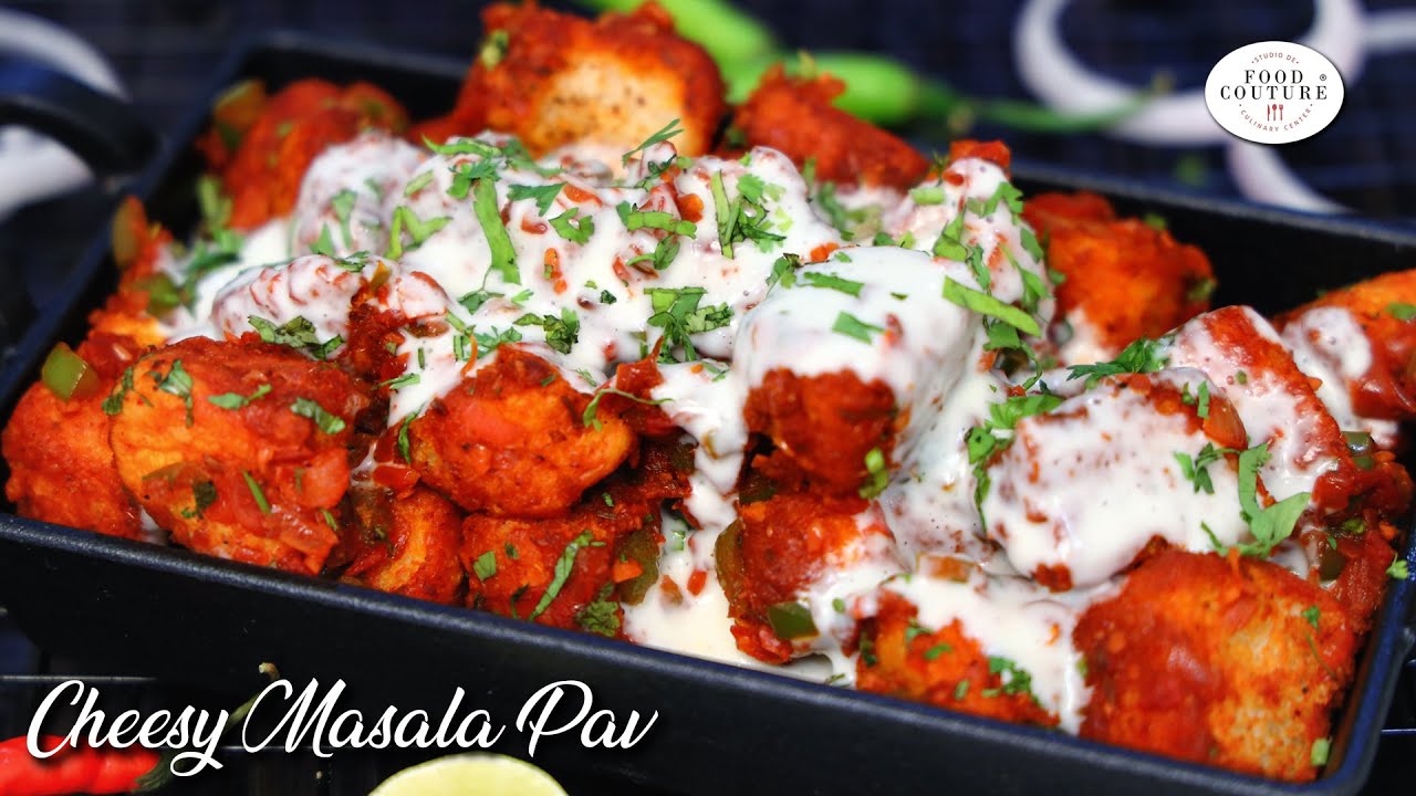 Cheesy Masala Pav Recipe | Bombay Street Style