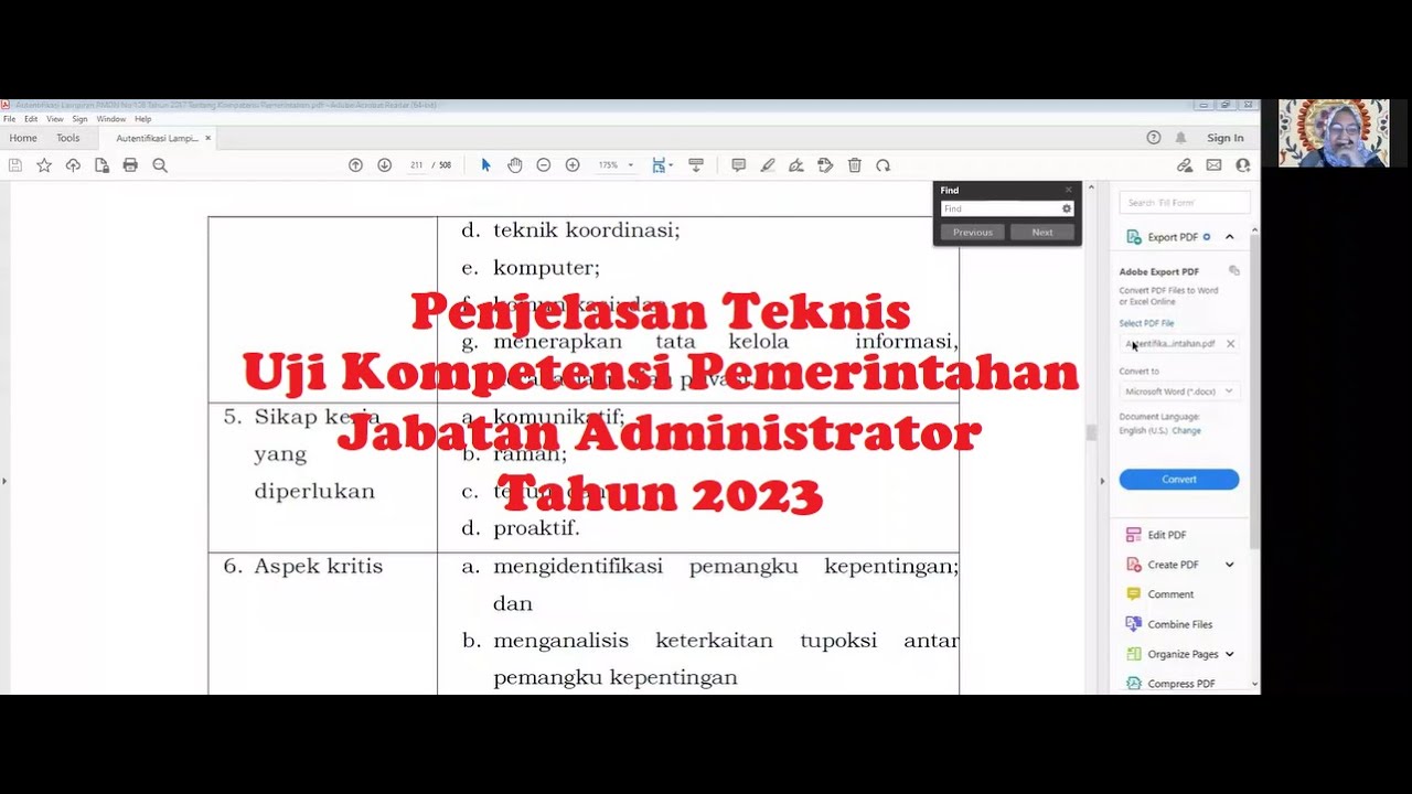Penjelasan Teknis Uji Kompetensi Pemerintahan Jabatan Administrator Tahun 2023