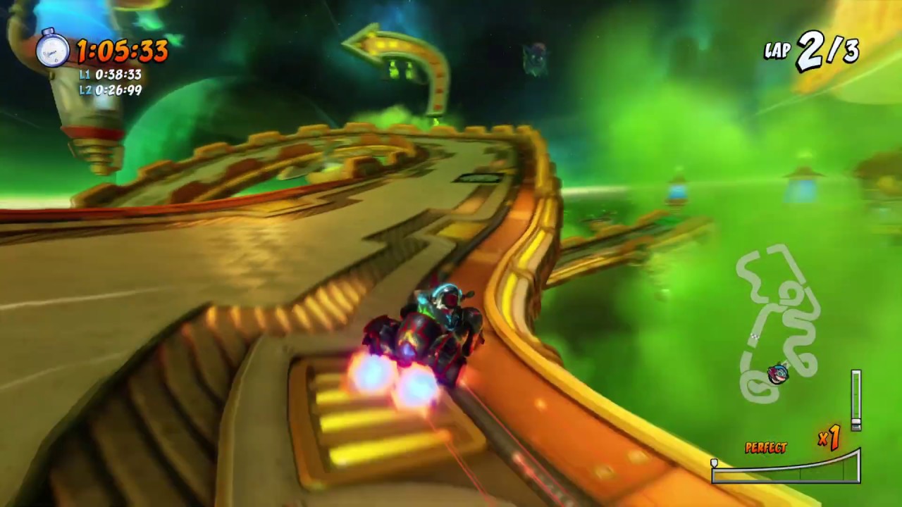 Crash Team Racing Nitro-Fueled - Developer Time Trial on Drive-Thru Danger - Master Wheels Unlocked