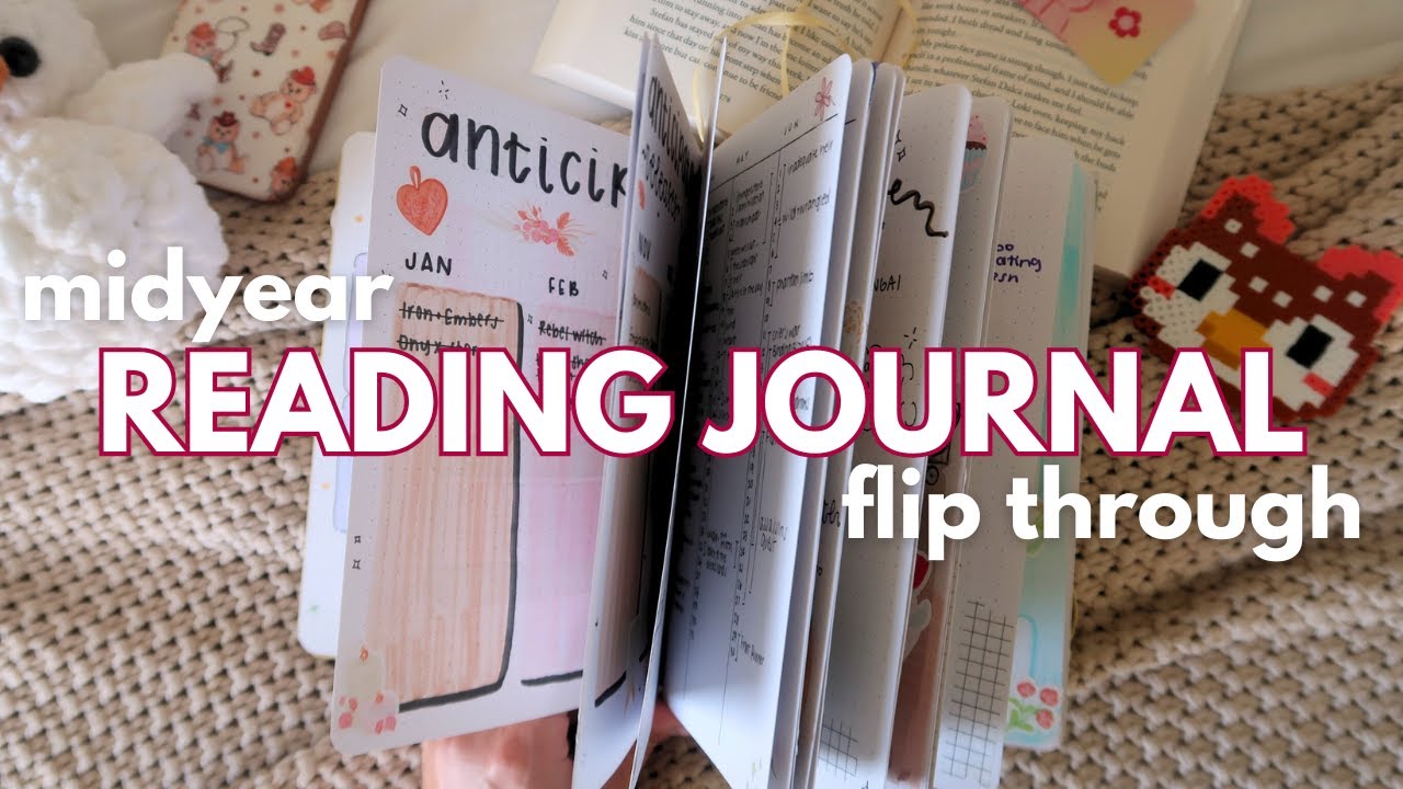 midyear reading journal flipthrough 2025 | book trackers - monthly spreads - bujo ideas