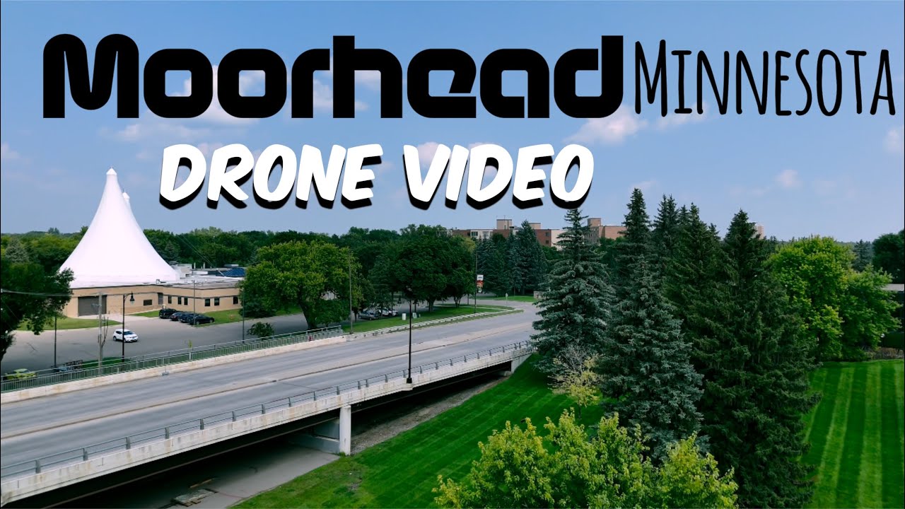 Moorhead MN Minnesota Drone Video Aerial Footage Hjemkomst Center Hopperstad Stave Church Red River