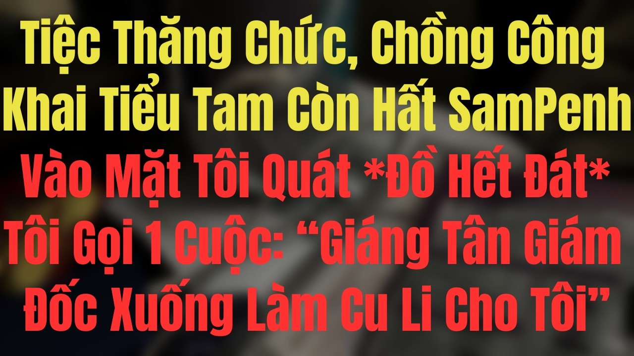Tiệc Thăng Chức, Chồng Tôi Công Khai Tiểu Tam Còn Hất Sampenh vào Mẹ Tôi Quát: