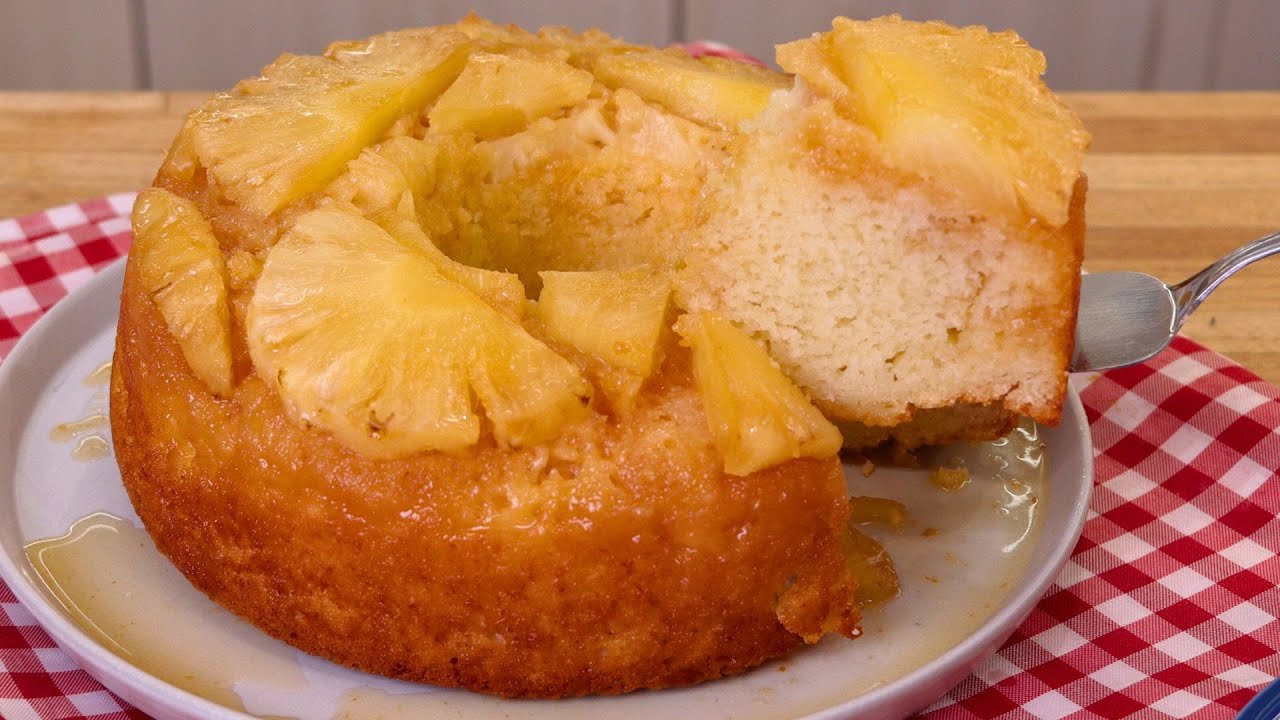 BOLO DE ABACAXI CARAMELIZADO SIMPLES E FOFINHO! | BOLO CASEIRO DE ABACAXI