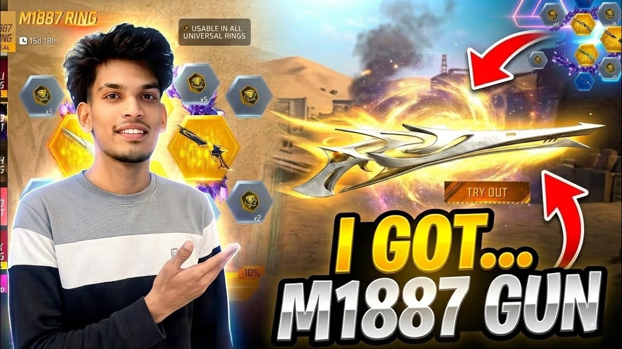 Новое событие с кольцом M1887 😍| Разблокировка нового события с кольцом M1887 в Free Fire 💥| На т...