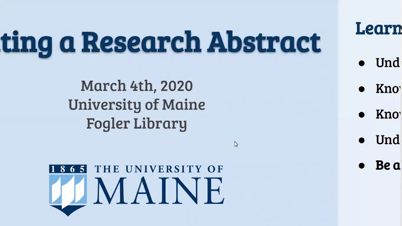 Writing a Research Abstract Workshop