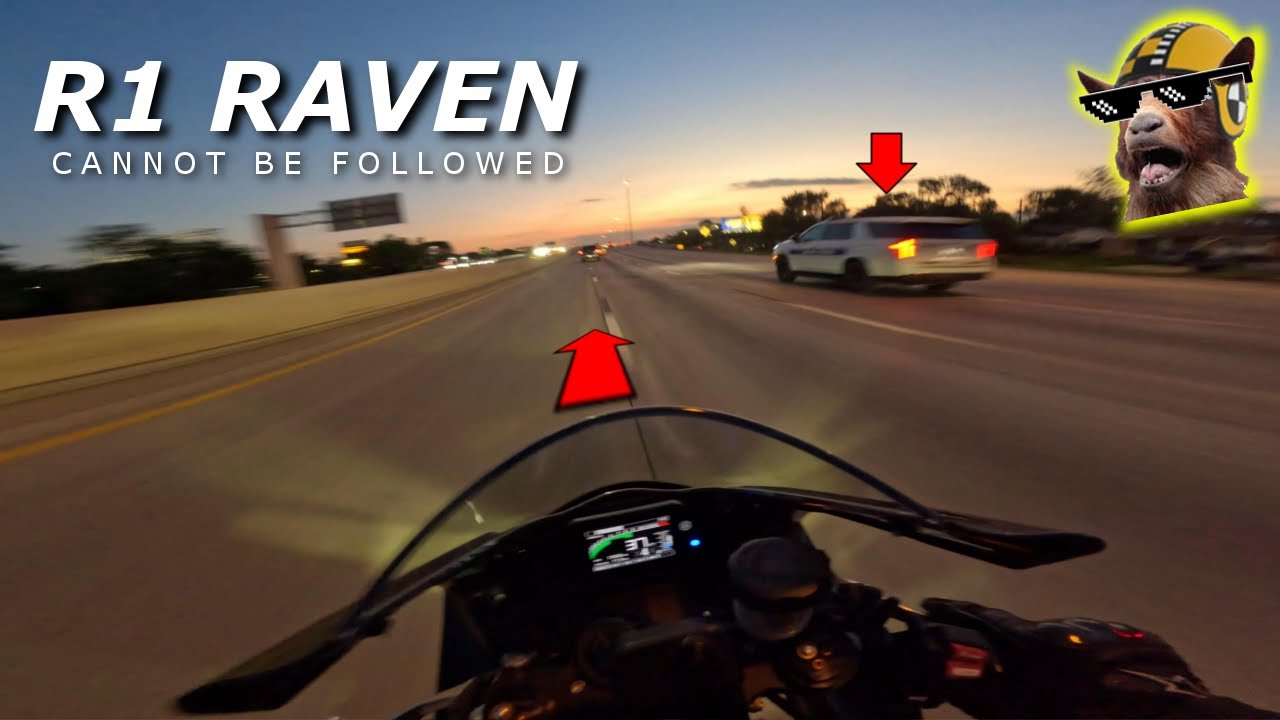 Racing Through The City At Night On A Yamaha R1 Raven!