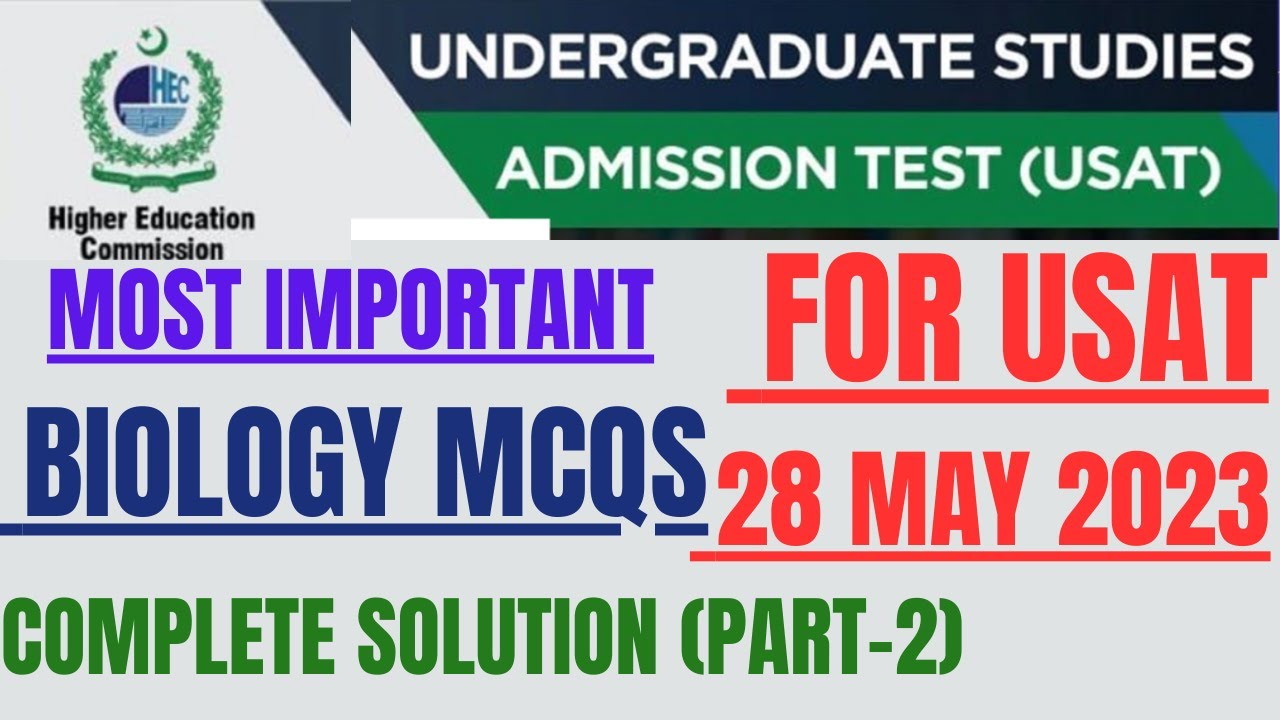 Top 50 Must-Know BIOLOGY MCQs for USAT 28 MAY 2023 ( PART-2) | PRACTICE FOR SUCCESS.