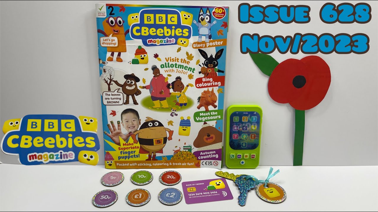 CBeebies magazine, Nov/2023, issue 628, with on the Go set! 🌺🌺